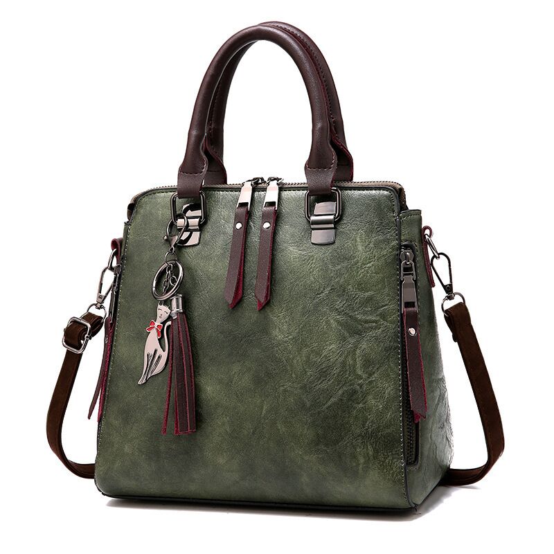 Bolsa Feminina Couro Verde Militar